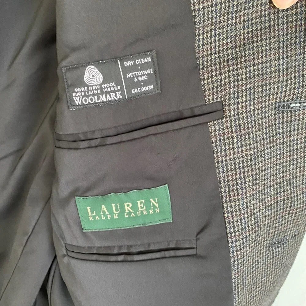 Ralph Lauren 3 Button Wool Sport Coat Jacket Blazer 44R